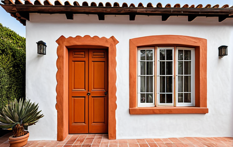 Traditional Charm Meets Modern Efficiency**

"A beautifully restored Spanish-style house with wooden windows, updated with double-paned glass, showcasing a warm, inviting interior. The windows are painted in a muted terracotta color, blending seamlessly with the whitewashed walls. Safe for work, appropriate content, fully clothed, professional, modest, family-friendly, perfect anatomy, correct proportions, natural pose. "

**