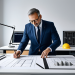 **

"A professional architect in a modern office, reviewing blueprints, fully clothed in a modest business outfit, surrounded by architectural models and design tools, appropriate attire, safe for work, perfect anatomy, correct proportions, natural pose, professional studio lighting, high resolution, family-friendly."

**