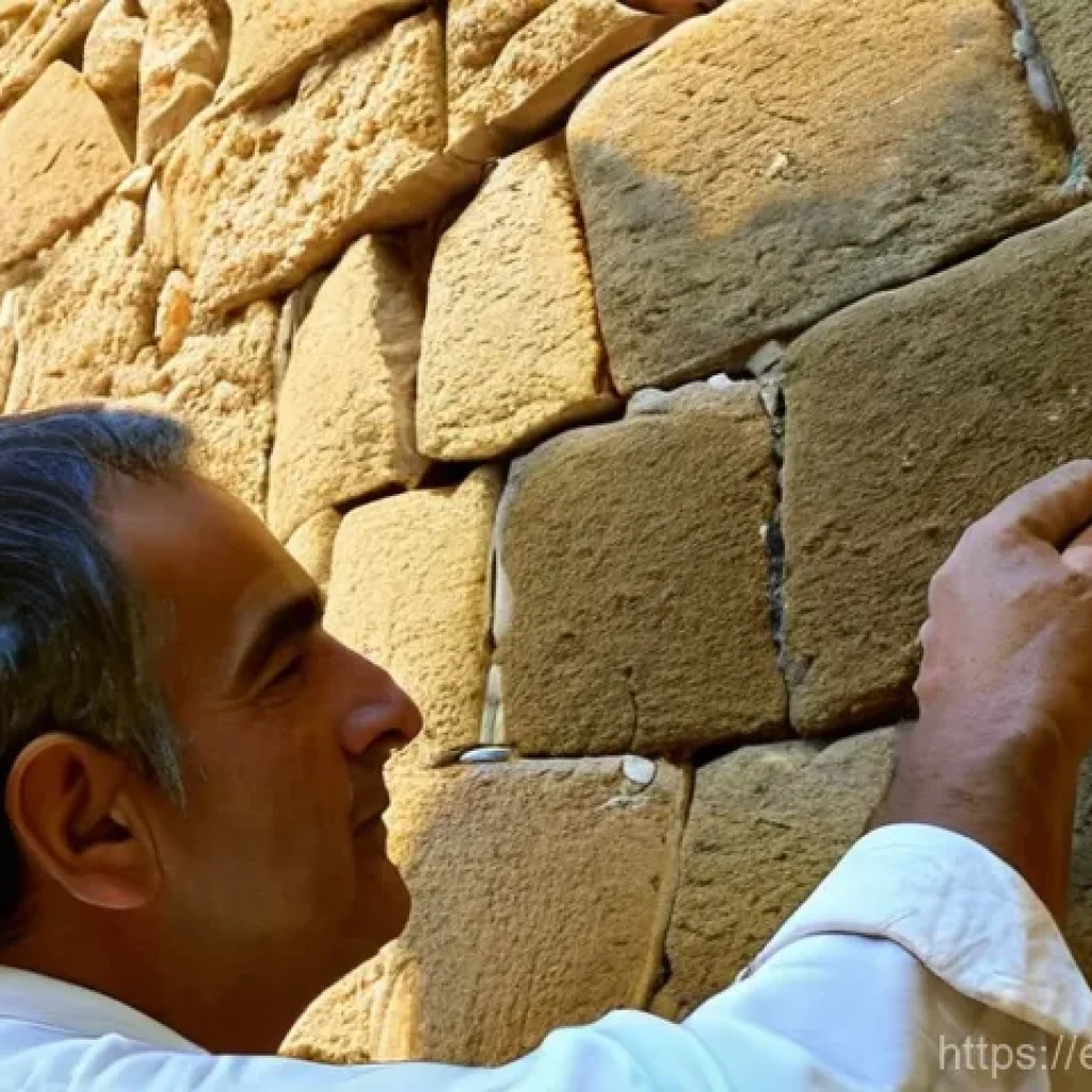 전통주택의 보수 및 수리 기법 - **A master craftsman restoring a traditional Spanish stone wall:**
"Close-up of an experienced a...